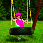 Benefits of a playset, Rainbow, 4 chain tire Swing